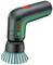 Groene Bosch UniversalBrush reinigingsgereedschap met zwarte handgreep en rood-zwarte knop, uitgerust met een borstelkop.