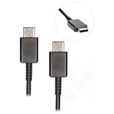 Twee zwarte USB-C-kabels, één in close-up.
