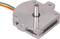 Stappenmotor met metalen behuizing en aansluitkabel; wordt gebruikt voor nauwkeurige aansturing in machines.