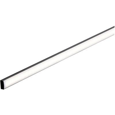 Slanke LED-lichtbalk, tegen een witte achtergrond, geschikt voor verlichting van ruimtes of werkoppervlakken. Het apparaat is langwerpig en slank.