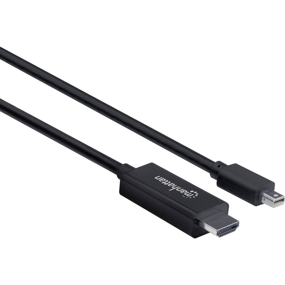Manhattan Mini-displayport / HDMI Adapterkabel Mini DisplayPort stekker, HDMI-A stekker 1.80 m Zwart 153287 DisplayPort-kabel