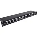 Intellinet 24-Port Cat6a Patchpanel geschirmt 1HE Kabeleinführung 90° abgewinkelt schwarz 24 poorten Patchpaneel 483 mm