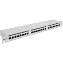 Intellinet 24-Port Cat6a Patchpanel geschirmt 1HE Kabeleinführung 90° abgewinkelt grau 24 poorten Patchpaneel 483 mm (19