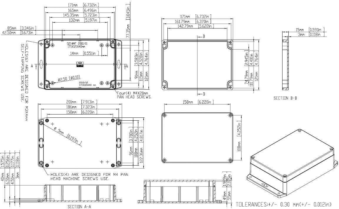 Gainta G214CMF Universele behuizing 171 x 121 x 55 Polycarbonaat ...