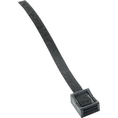 Kabelstrips van klittenband, zwart, voor het netjes bundelen en organiseren van kabels.