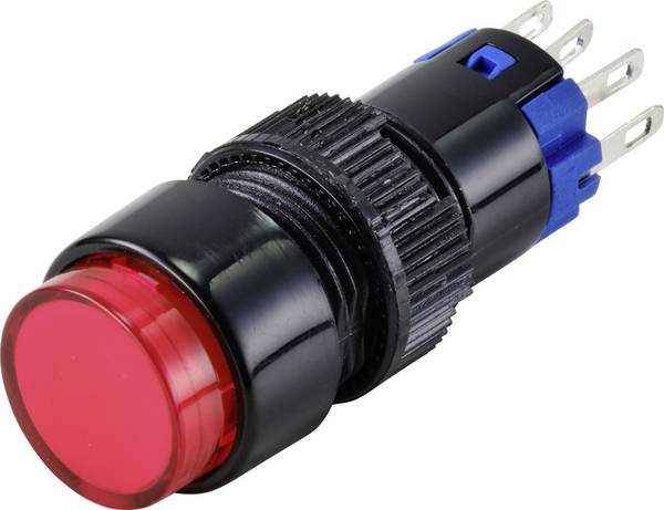 TRU COMPONENTS TC-9428072 LAS2Y-11Z/R/12V Drukschakelaar 250 V 3 A 1x uit/aan Continu Rood IP40 1 stuk(s)