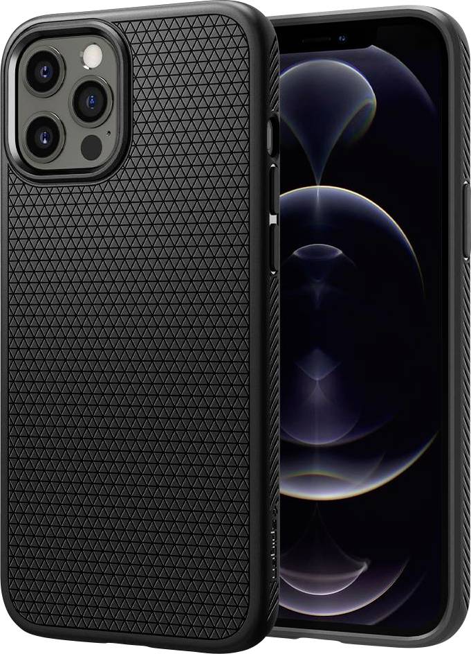 Spigen Liquid Air Backcover iPhone 12 (Pro) - Zwart