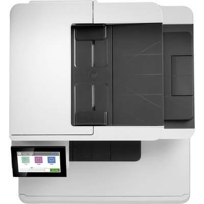 Een moderne printer met een touchscreen-display toont twee knoppen: 'Kopiëren' en 'Scannen'.