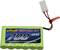 Groene NiMH-accu met 7,2 V en 700 mAh capaciteit, geschikt voor RC-modellen.