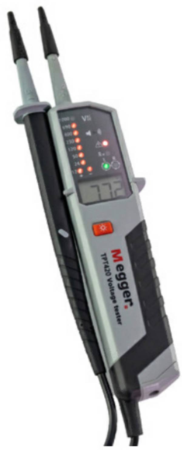 Megger TPT420 Tweepolige spanningstester  CAT IV 1000 V LED, LCD, Akoestisch