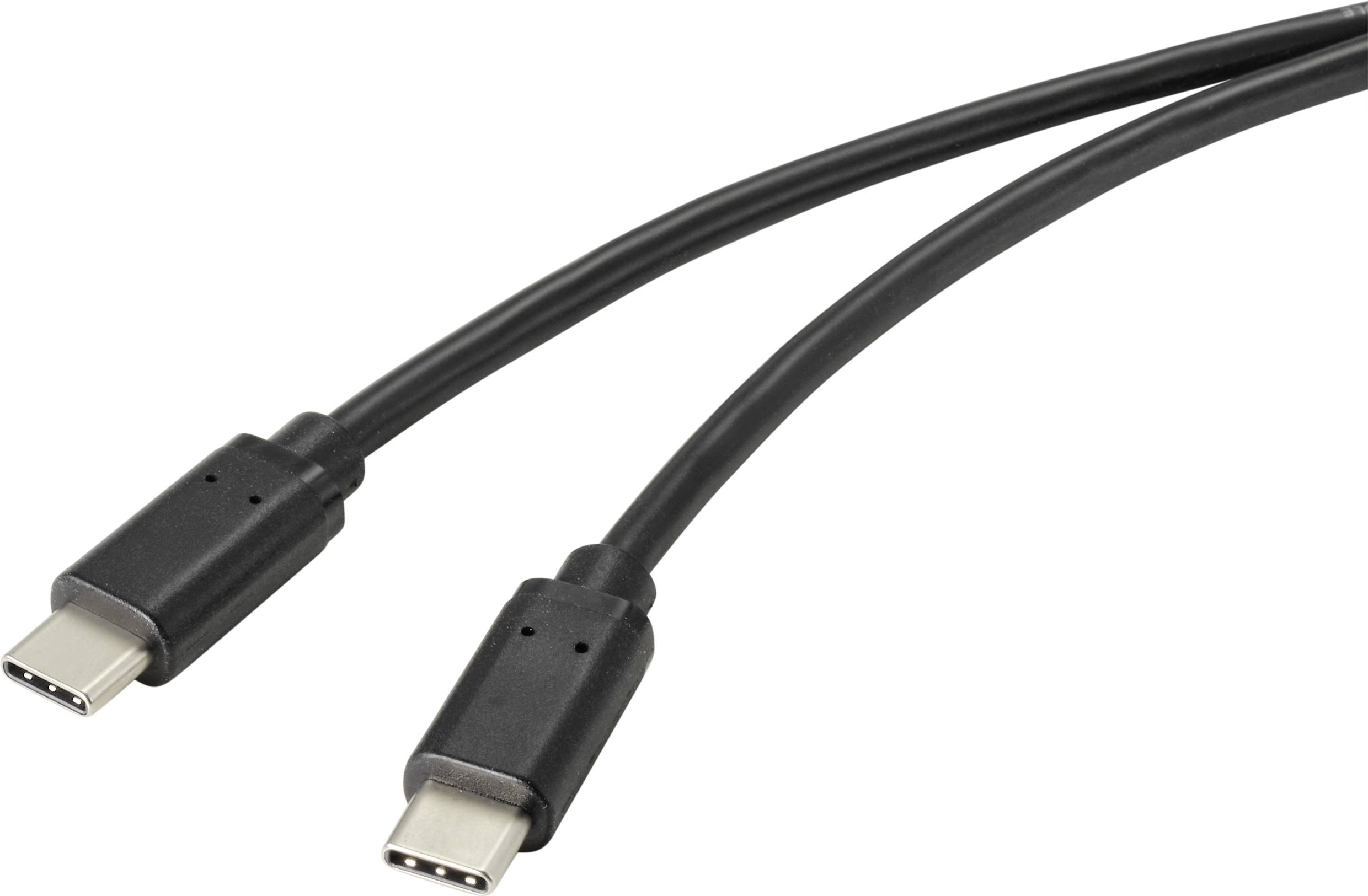 Renkforce RF-4716840 [1x USB-C® hane - 1x USB-C® hane] 1.00 m Svart Med antimikrobiell yta