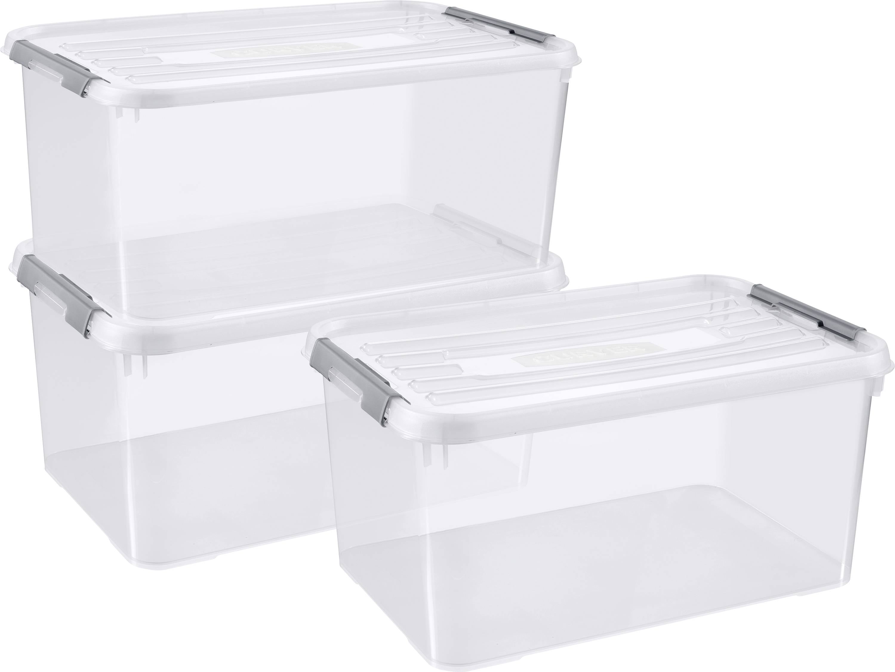 Curver 246385 Kunststofbox HANDY Gesloten, Stapelbaar (b x h x d) 400 x 200 x 290 mm Transparant 5 stuk(s)