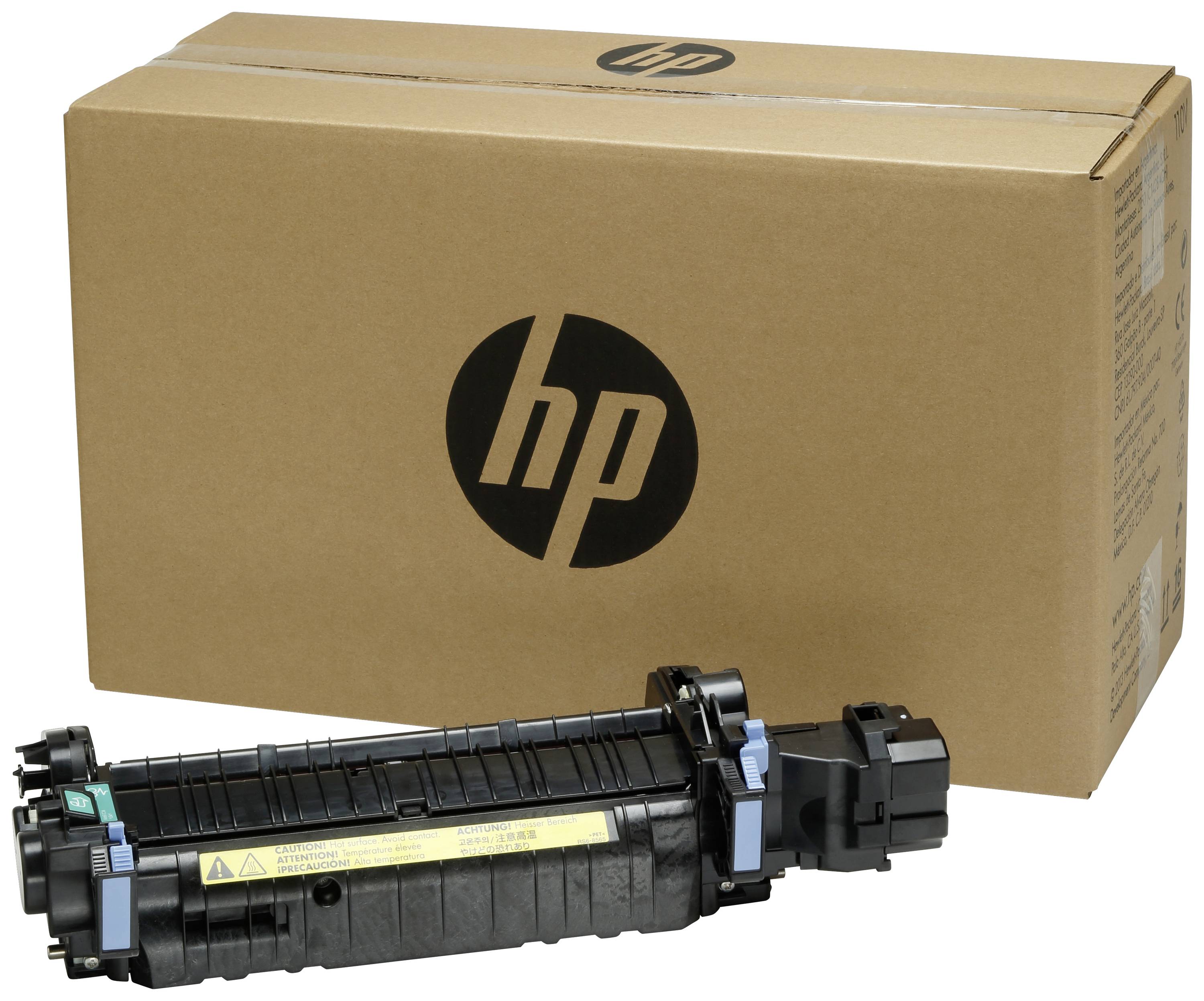 Een HP-cartridge en zijn bijbehorende doos zijn afgebeeld.