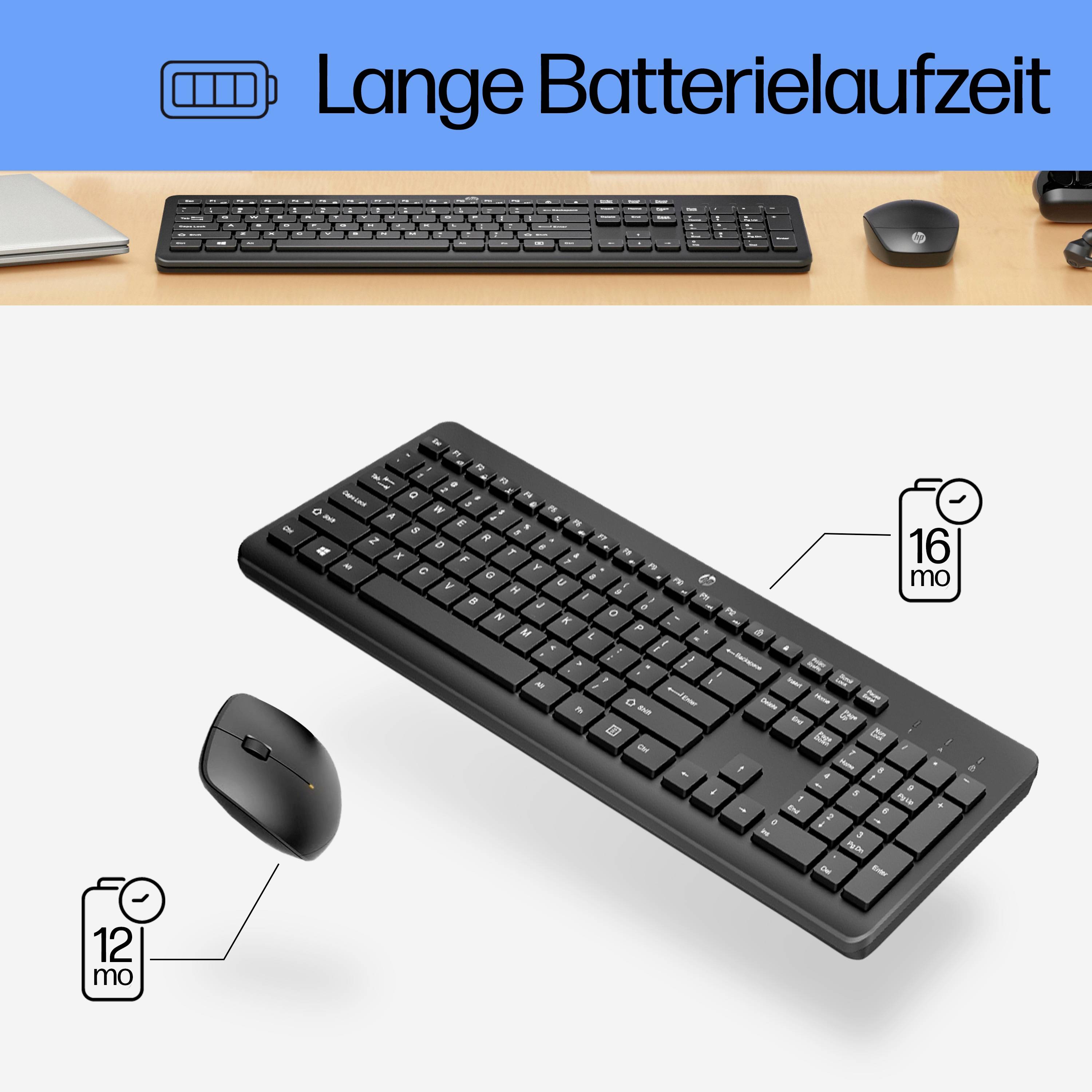 HP 230 WL Set met toetsenbord en muis Draadloos QWERTZ, Duits-5