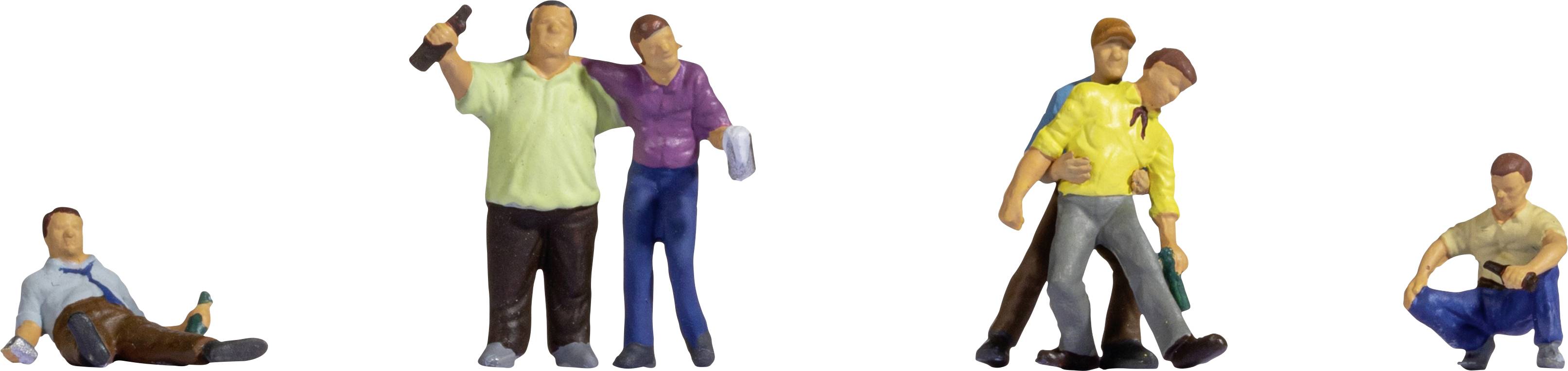 NOCH 36559 N Dronkenlappen figuren Geverfd, Staand, Zittend, Liggend