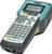 Draagbare etikettenprinter in turquoise-zwart met display en toetsenbord, merk 'Phoenix Contact', model 'Thermomark GO.K'.