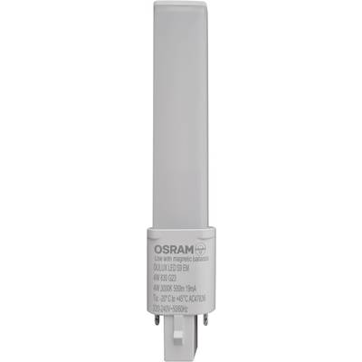 Een witte LED-pen van OSRAM met technische opdruk, geschikt voor gebruik met magnetische voorschakelapparatuur.