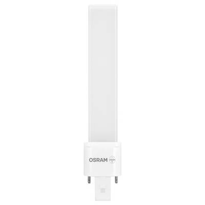 Witte OSRAM LED-buislamp met tweepinsvoet, rechtopgesteld op een eenvoudige achtergrond.