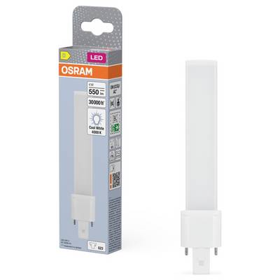 OSRAM LED-lamp verpakking en lamp; 4W, 550 lm, koel wit 4000K, dimbaar, steekvoet G23.