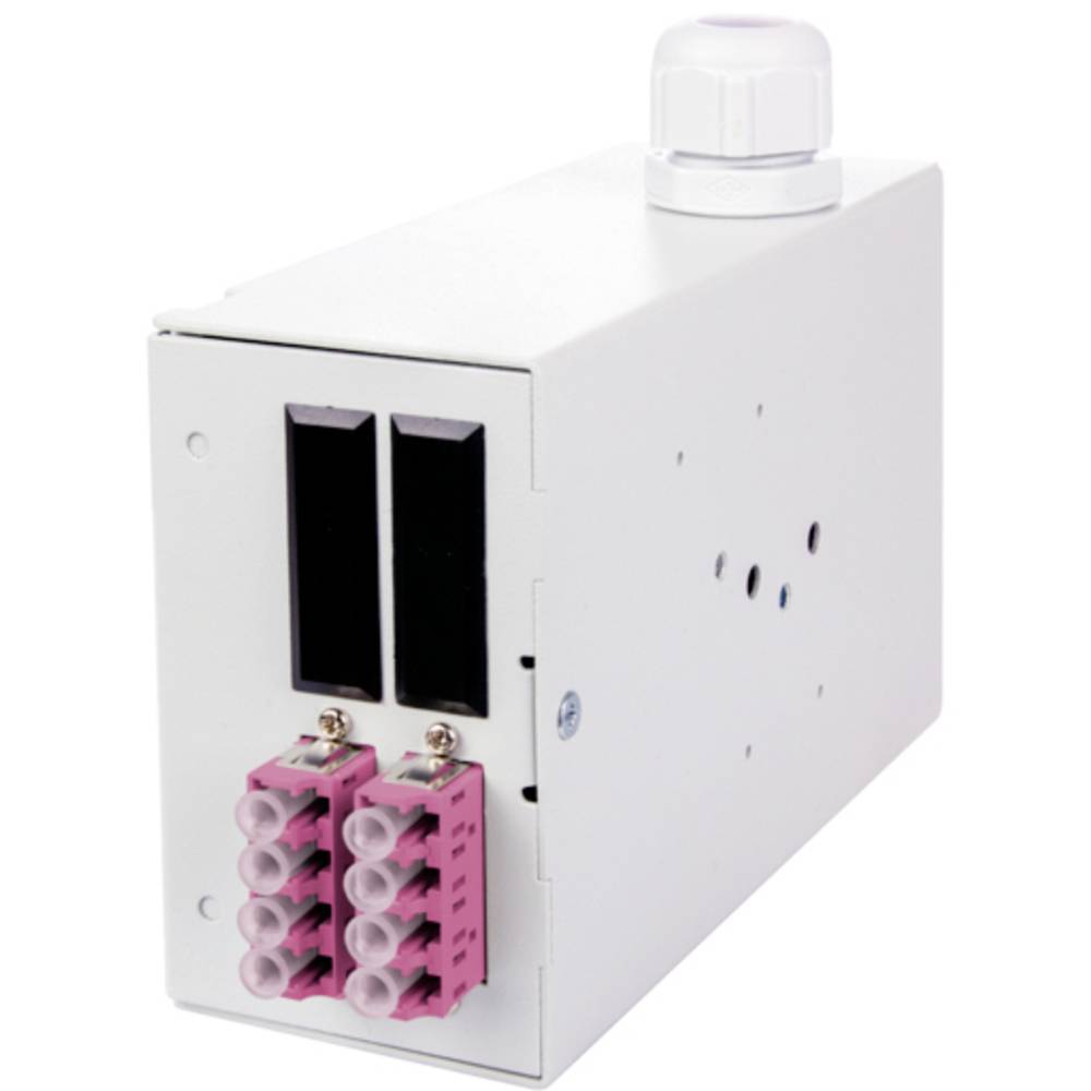 Metz Connect OpDAT REG K splice 2xLC-Q (violett), OM4,mit Crimpsplicehalter Glasvezel-splitterbox
