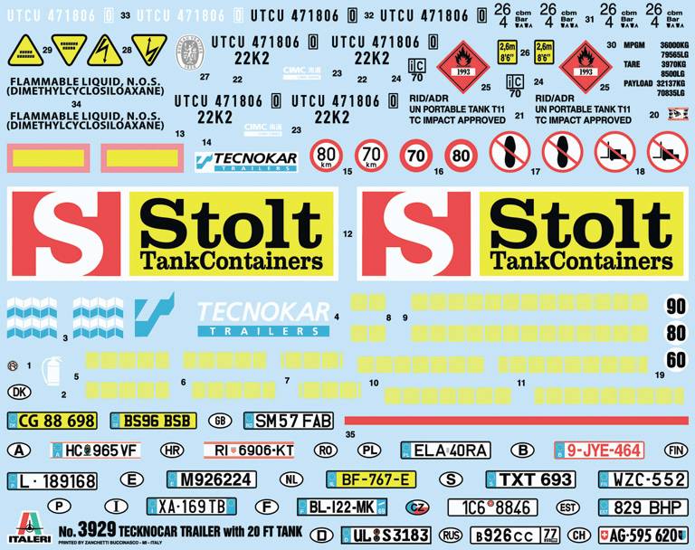 'Gevaarlijke stofaanduidingen op een tankcontainer, inclusief het Stolt TankContainers logo en veiligheidsinformatie.'