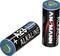 Twee zwarte alkalibatterijen, een liggend en een staand, met de opdruk 'A23 12V', merknaam 'Ansmann' herkenbaar.
