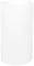Een witte, cilindevormige container met een eenvoudig design, rechtop staand.