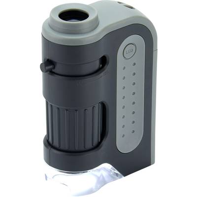Compacte handmicroscoop met LED-verlichting, antislipgreep en vergrotingsinstelling. Ideaal voor onderweg of thuis.