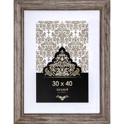 Bruine houten lijst met decoratief barokpatroon in zwart en goud. Afmetingen: 30 x 40. Merk: Accent. Geschikt voor schilderijen of foto's.