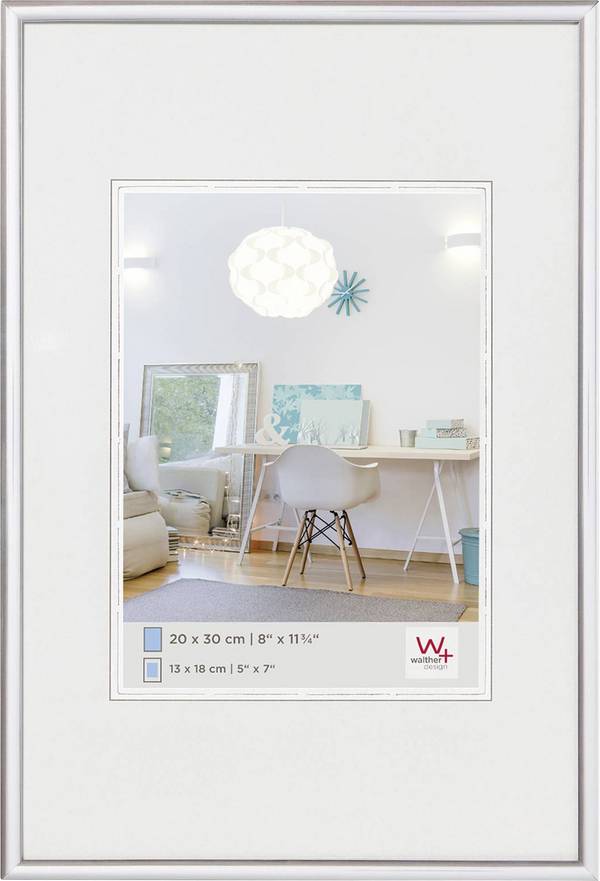 walther+ design KV030S Wissellijst Papierformaat: 20 x 30 cm (b x h) 20 cm x 30 cm Zilver