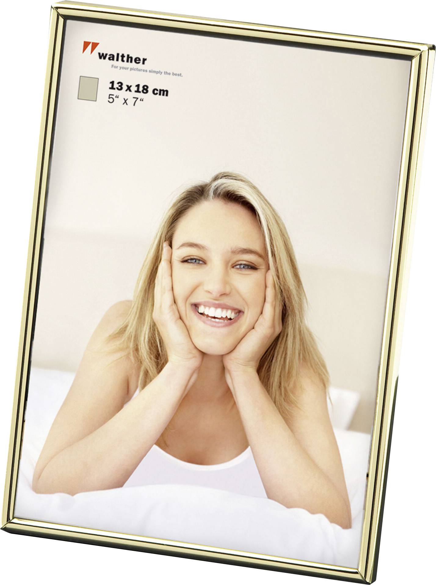 walther+ design WD318G Wissellijst Papierformaat: 13 x 18 cm Goud