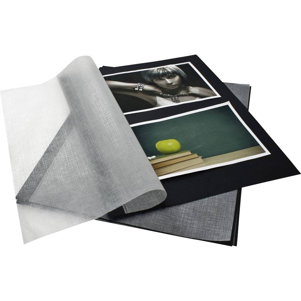 20 fotobladen (40 pagina's) met pergamijn - Zwart