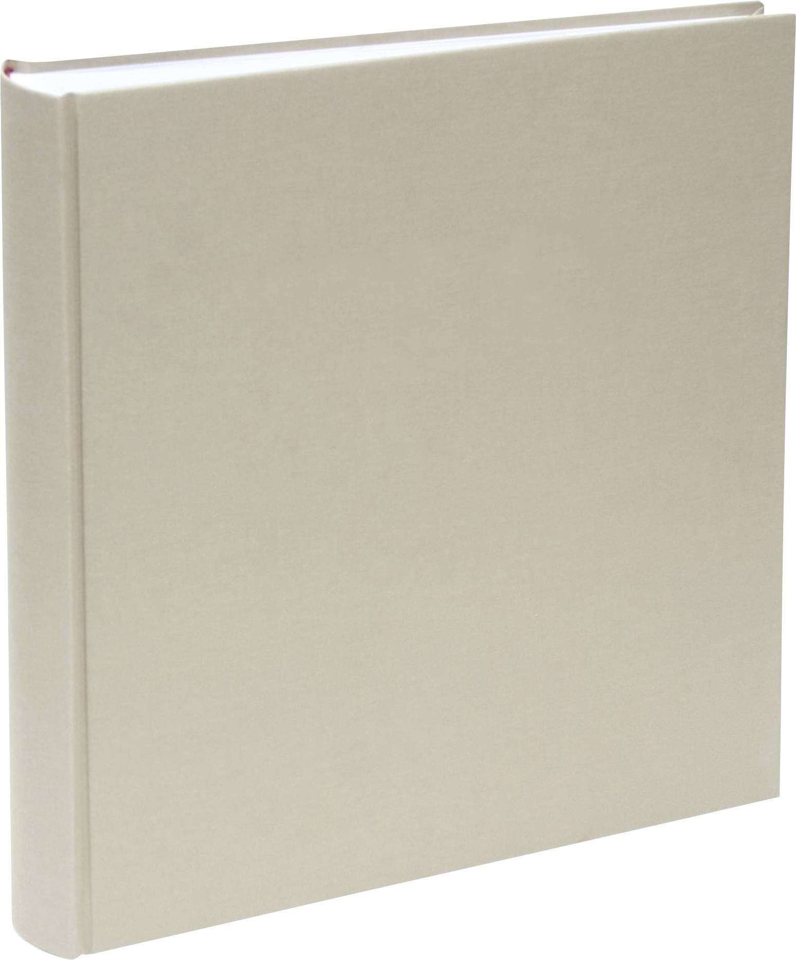 Een eenvoudig, crèmekleurig fotoboek met een hardcover, rechtop staand. Ideaal voor het veilig bewaren van foto's.