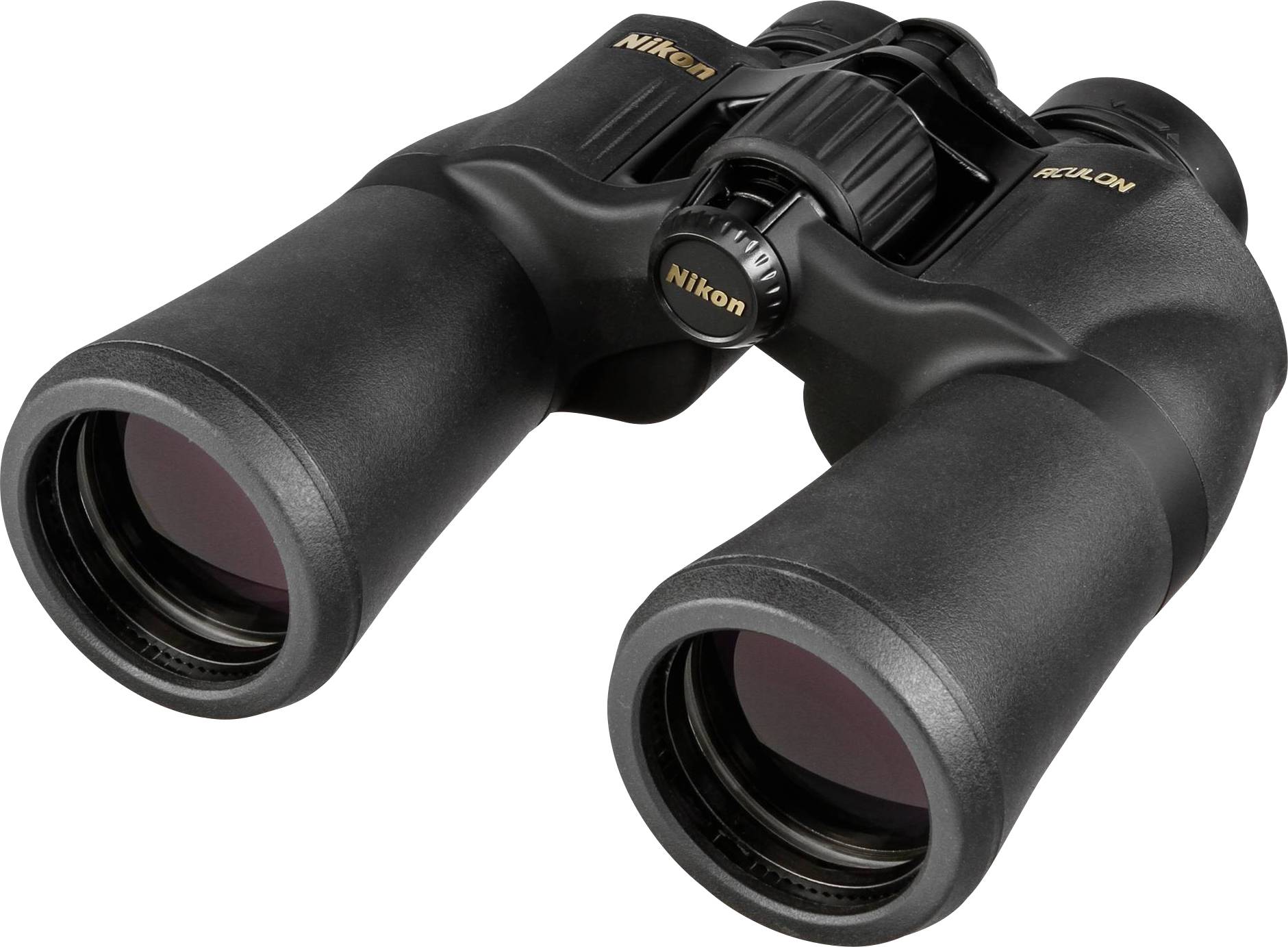 Een zwarte Nikon verrekijker met twee grote lenzen, geschikt voor buitenactiviteiten en dierobservatie.