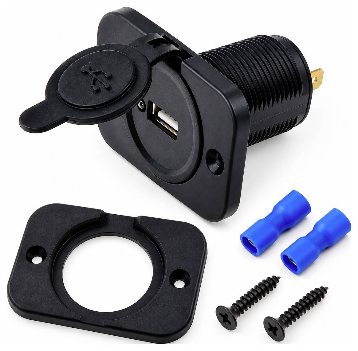 IWH USB-inbouwstopcontact 12/24 Volt 2100mA Stroombelasting (max.): 2.1 A 12 of 24 V=-2