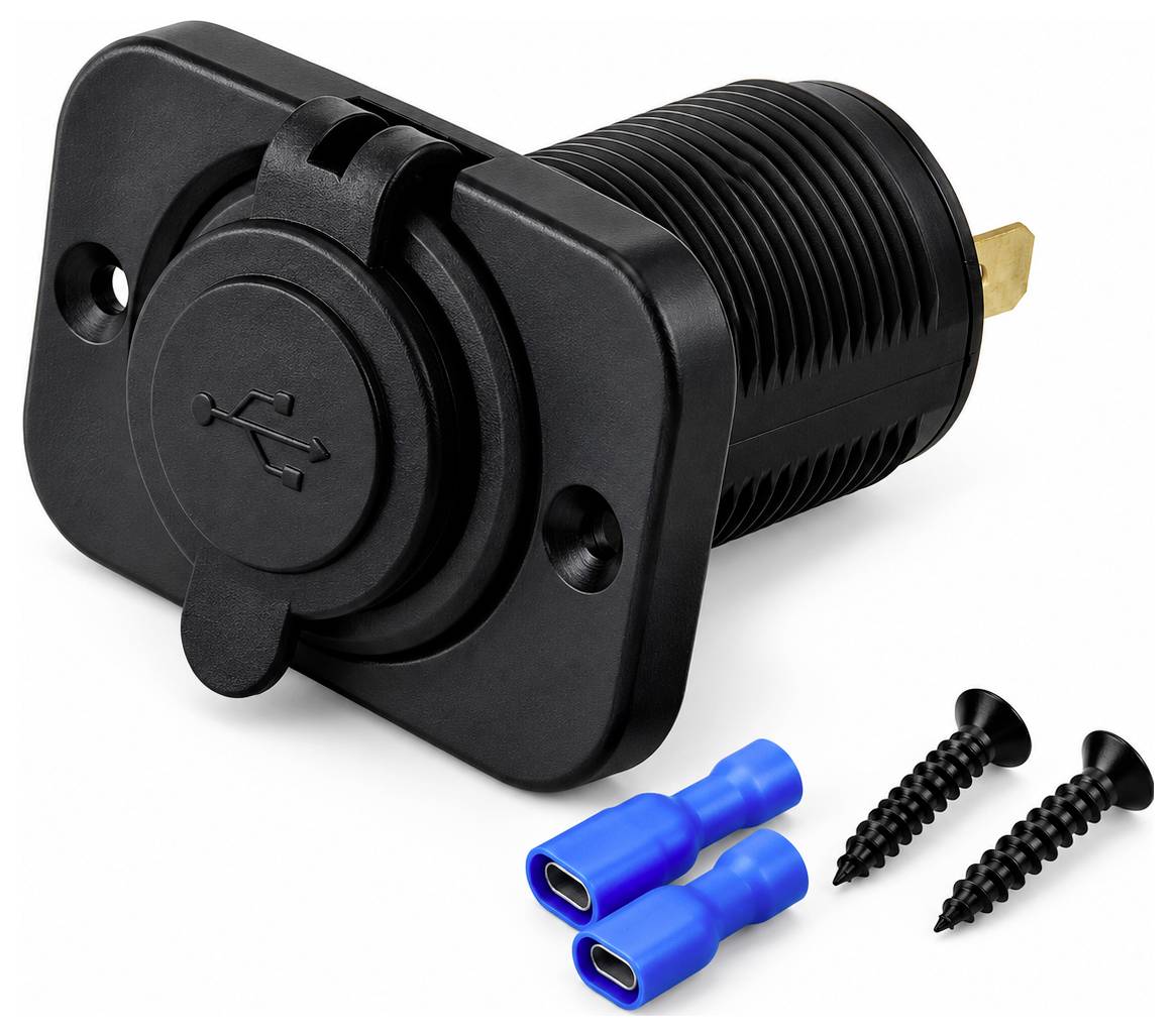 IWH USB-inbouwstopcontact 12/24 Volt 2100mA Stroombelasting (max.): 2.1 A 12 of 24 V=-3