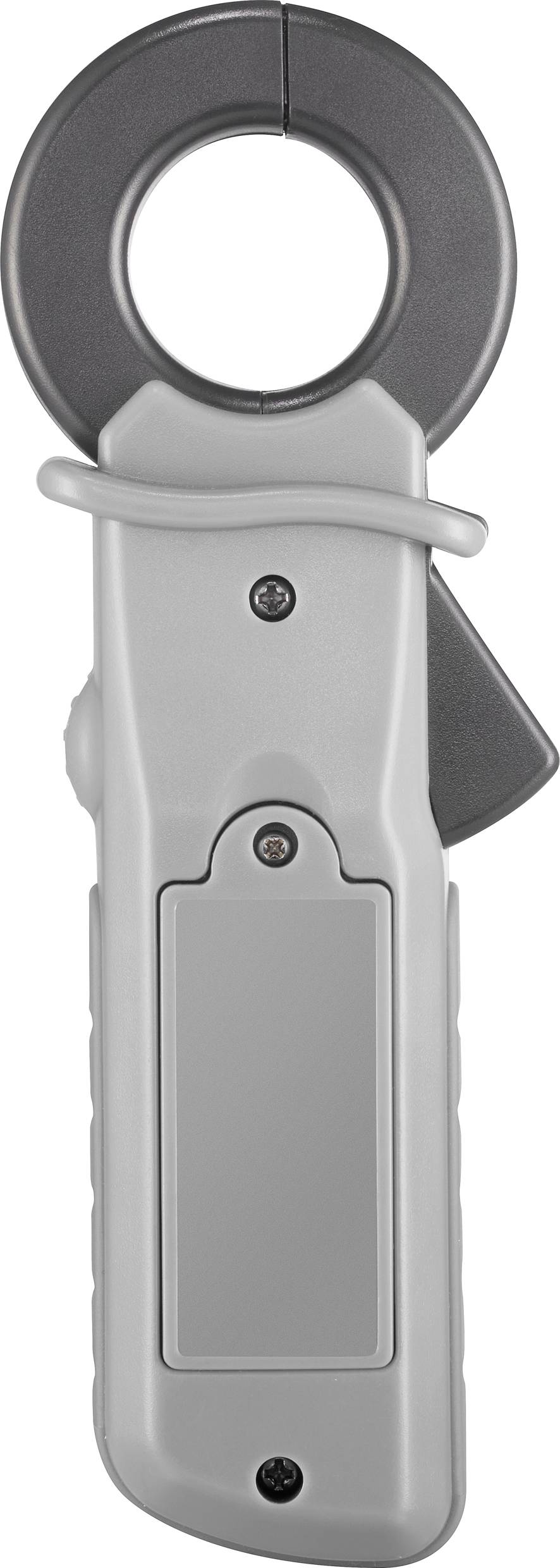 Een grijze veiligheidsmesje met een ronde handgreep en beschermende mes, geschikt voor het veilig doorsnijden van verpakkingen en materialen.