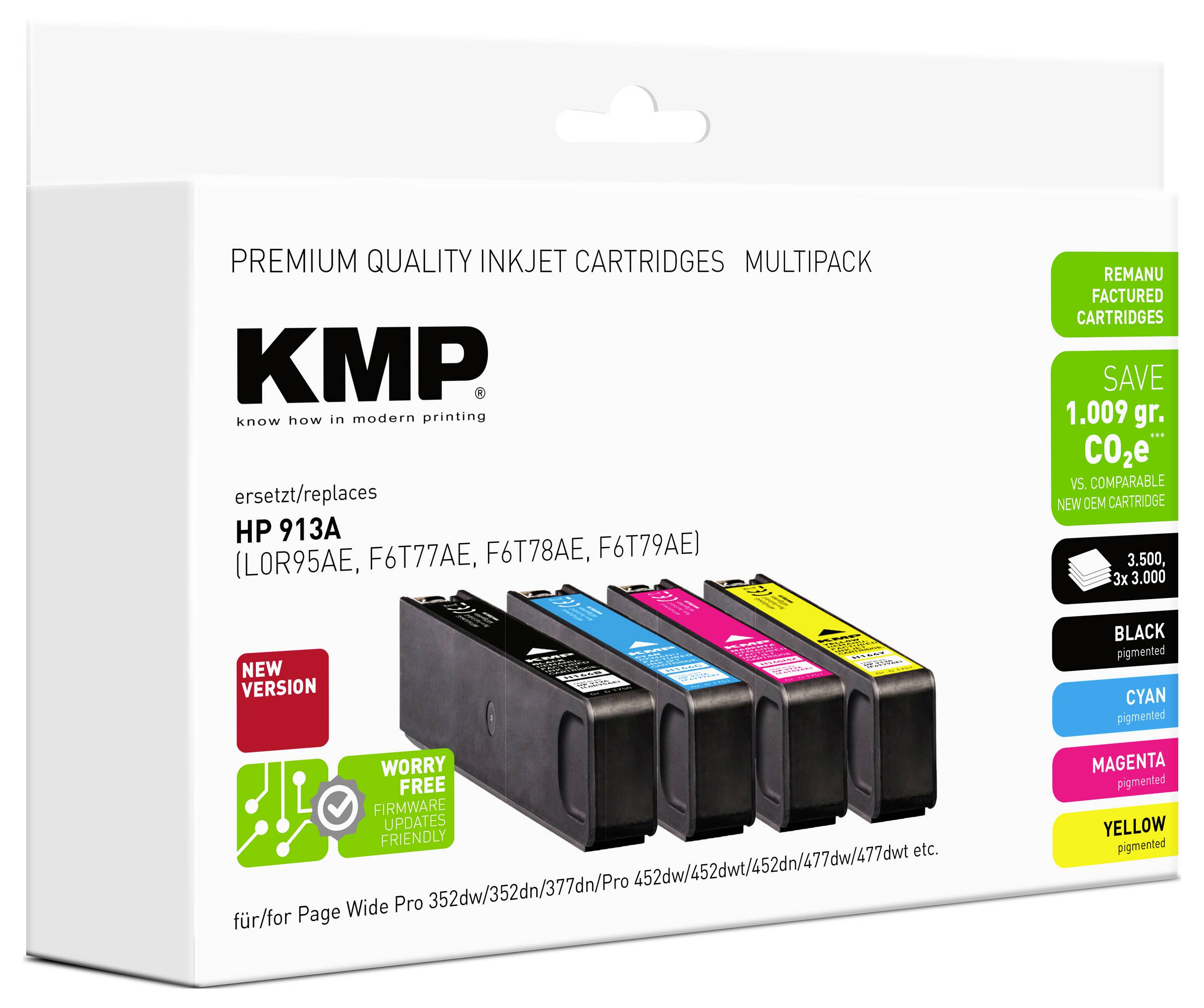 KMP Inktcartridge vervangt HP HP 913A Compatibel Combipack Zwart, Cyaan, Magenta, Geel H164V 1750,4005 — Foto 3 van 3