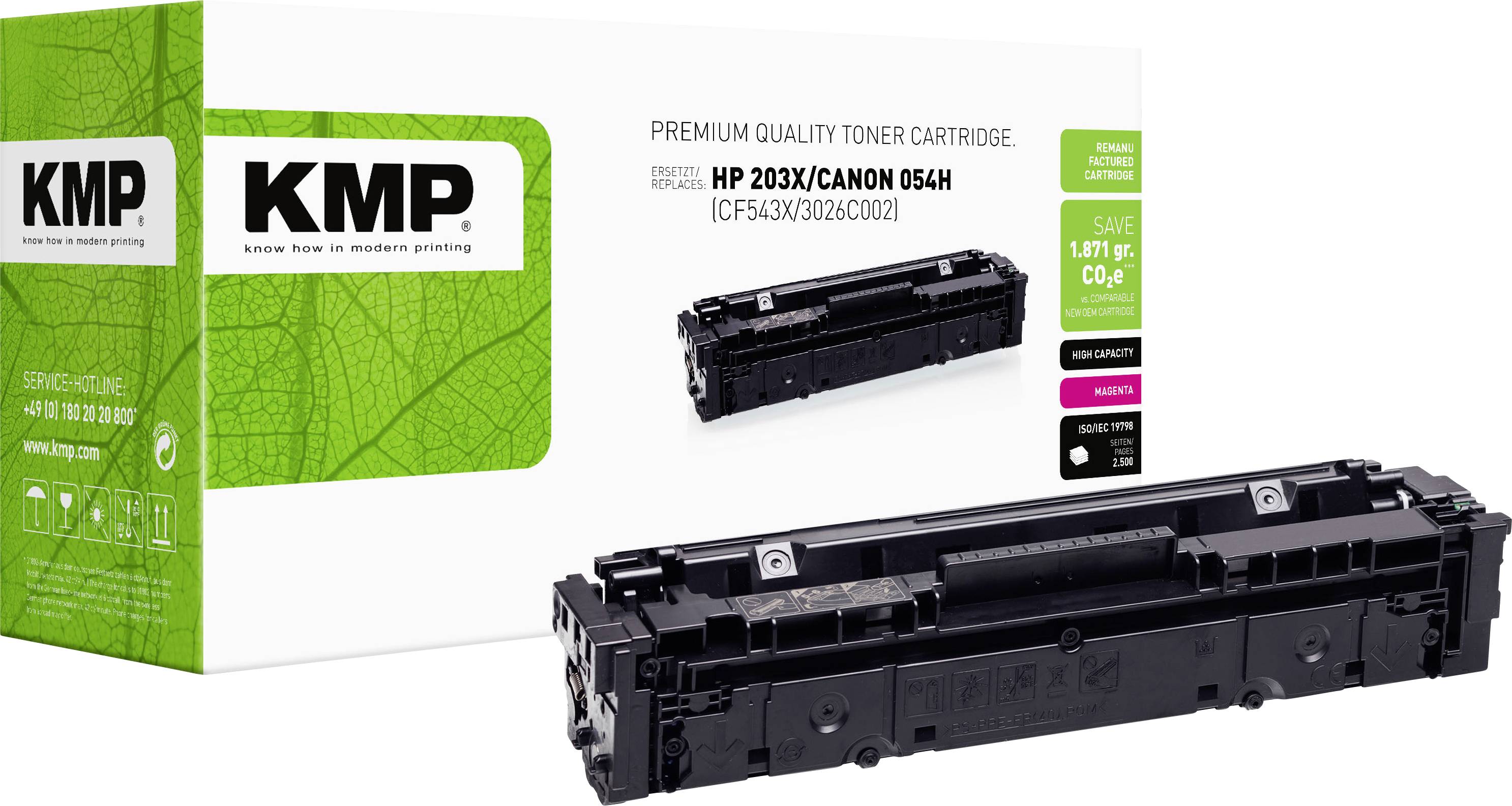 KMP Toner vervangt Canon, HP HP 203X (CF543X) Compatibel Magenta 2500 bladzijden H-T246MX 2549,3006