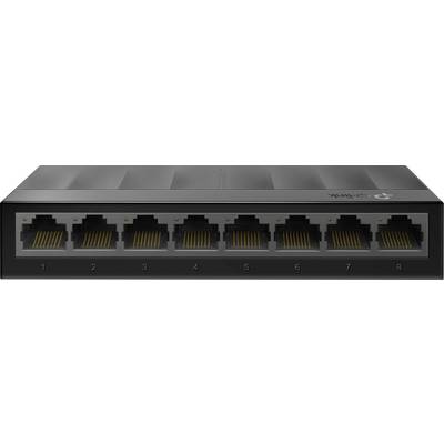 '8-Poorts Gigabit-netwerk-switch met genummerde poorten en status-LED's.'