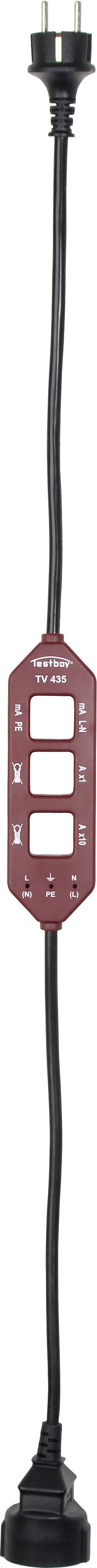 Rood gevormde etiket op zwarte kabel; tekst onscherp.