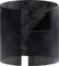 Een zwart cilindervormig object van gestructureerd materiaal met een afgeschuinde rand en een zijdelingse opening.