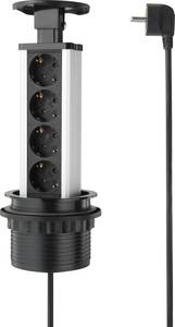 Conrad Sygonix SY-4737792 Stekkerdoostoren Zwart, Zilver Randaarde stekker 1 stuk(s) aanbieding