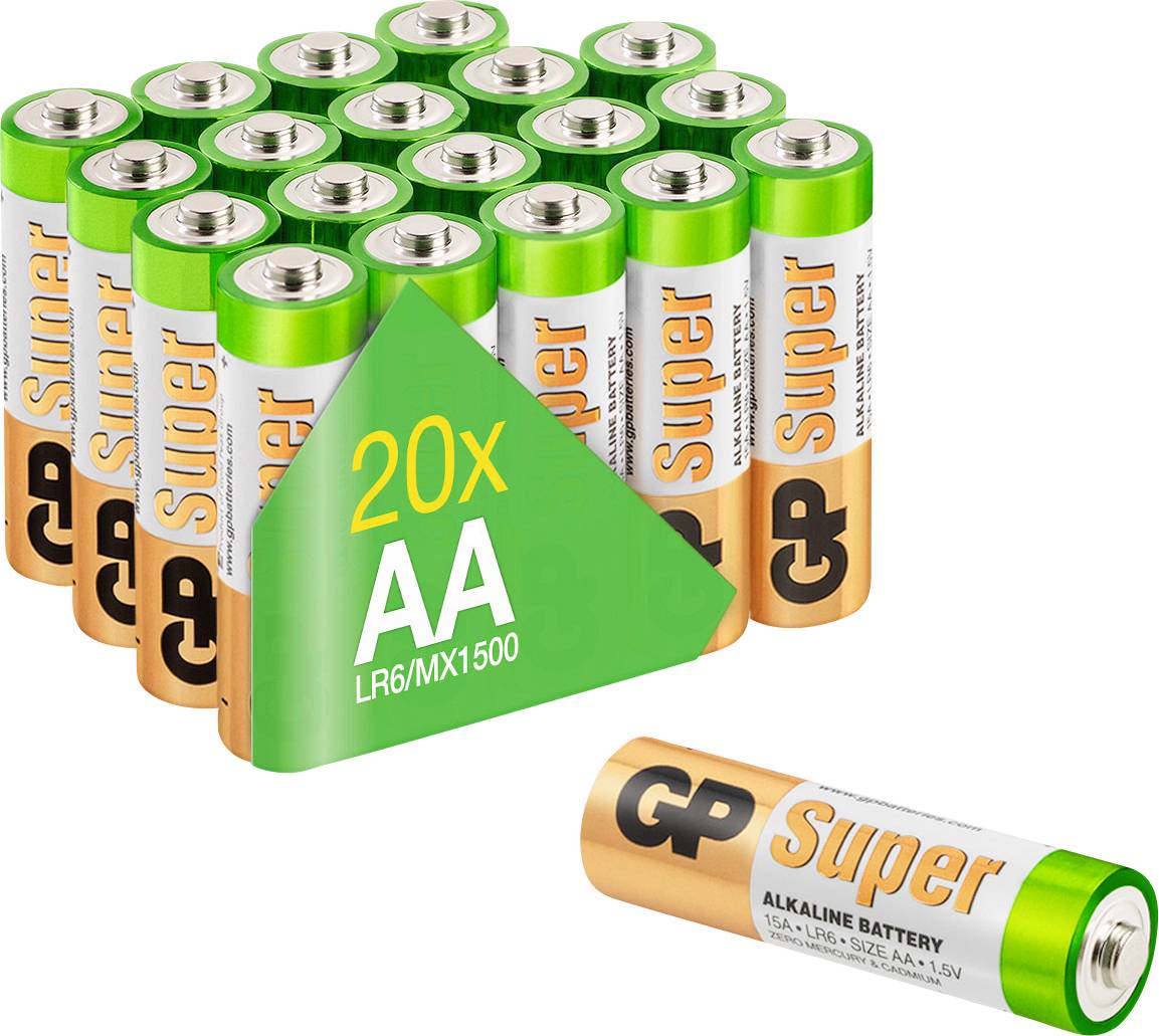 GP Super AA batterij (penlite) Alkaline 1.5 V 20 stuk(s)