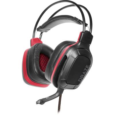 SpeedLink DRAZE Over Ear headset  Gamen Kabel Stereo Zwart/rood  Afstandsbediening, Volumeregeling, Microfoon uitschakel