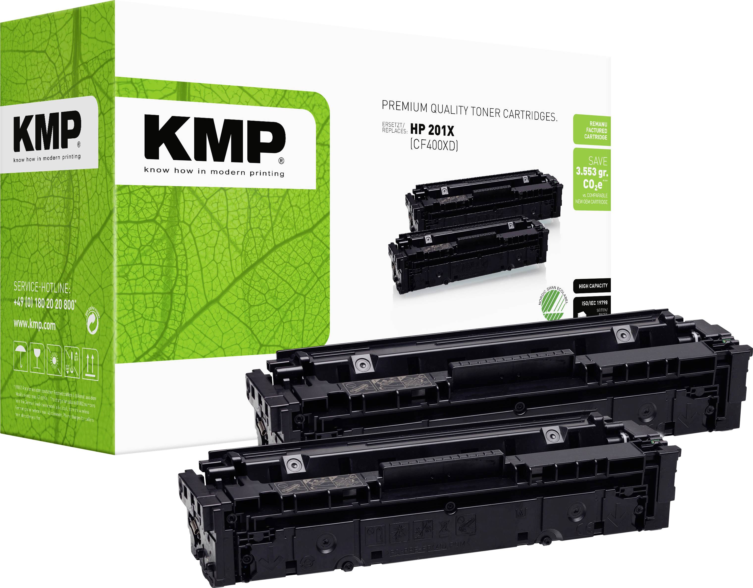 KMP Toner vervangt HP HP 201X (CF400X) Compatibel 2-pack Zwart 2800 bladzijden H-T215DX 2536,3021