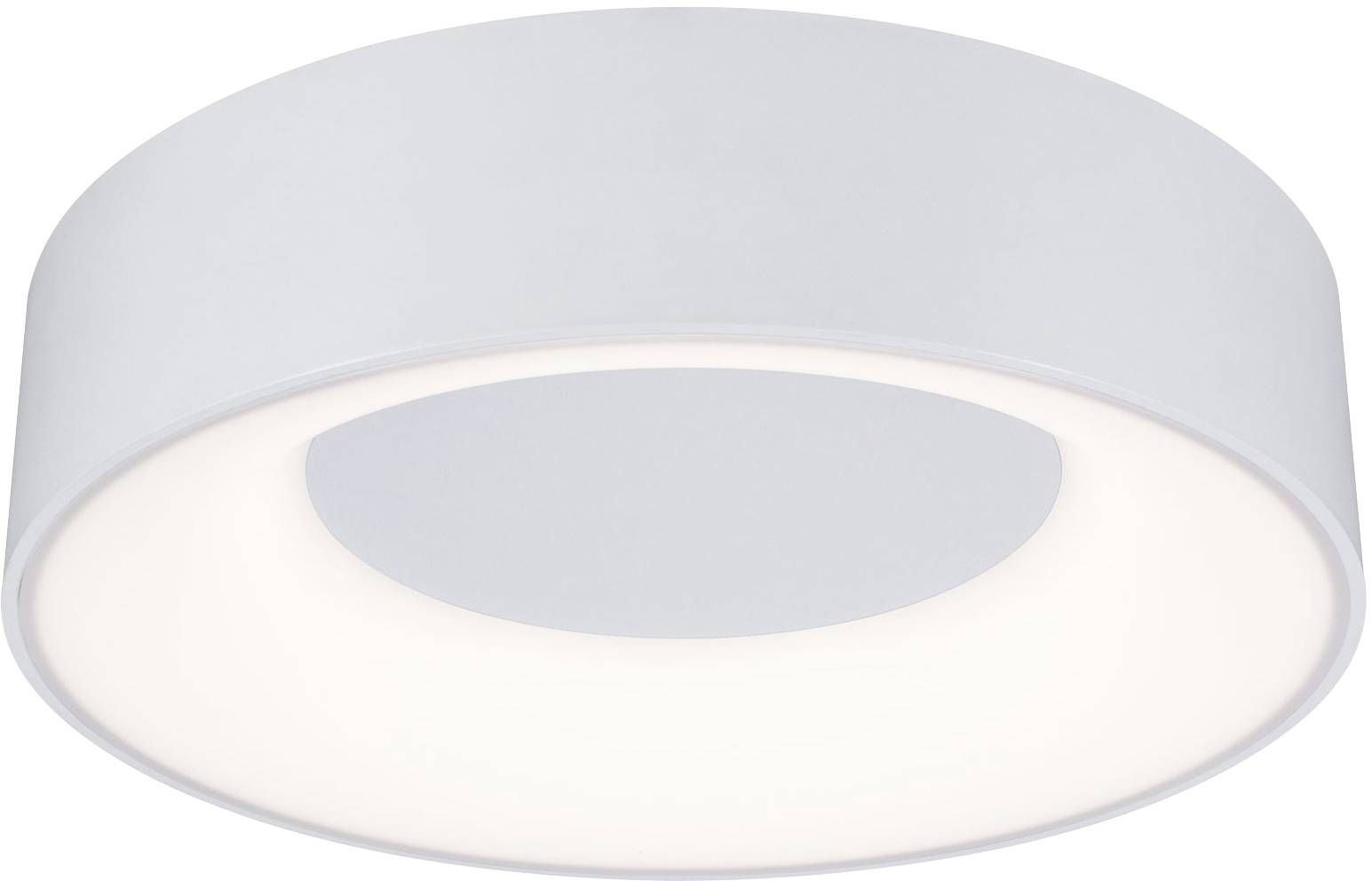 Plafondlamp met rond, modern design en witte afwerking; ideaal voor gelijkmatige verlichting van binnenruimtes.
