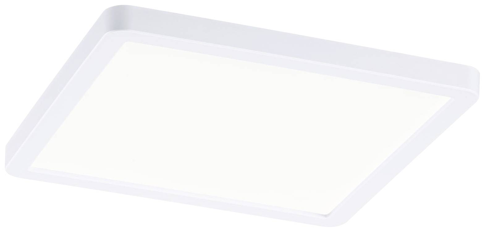 Witte vierkante LED-plafondlamp met een plat design. Hij biedt een gelijkmatige verlichting en is geschikt voor moderne interieurs.