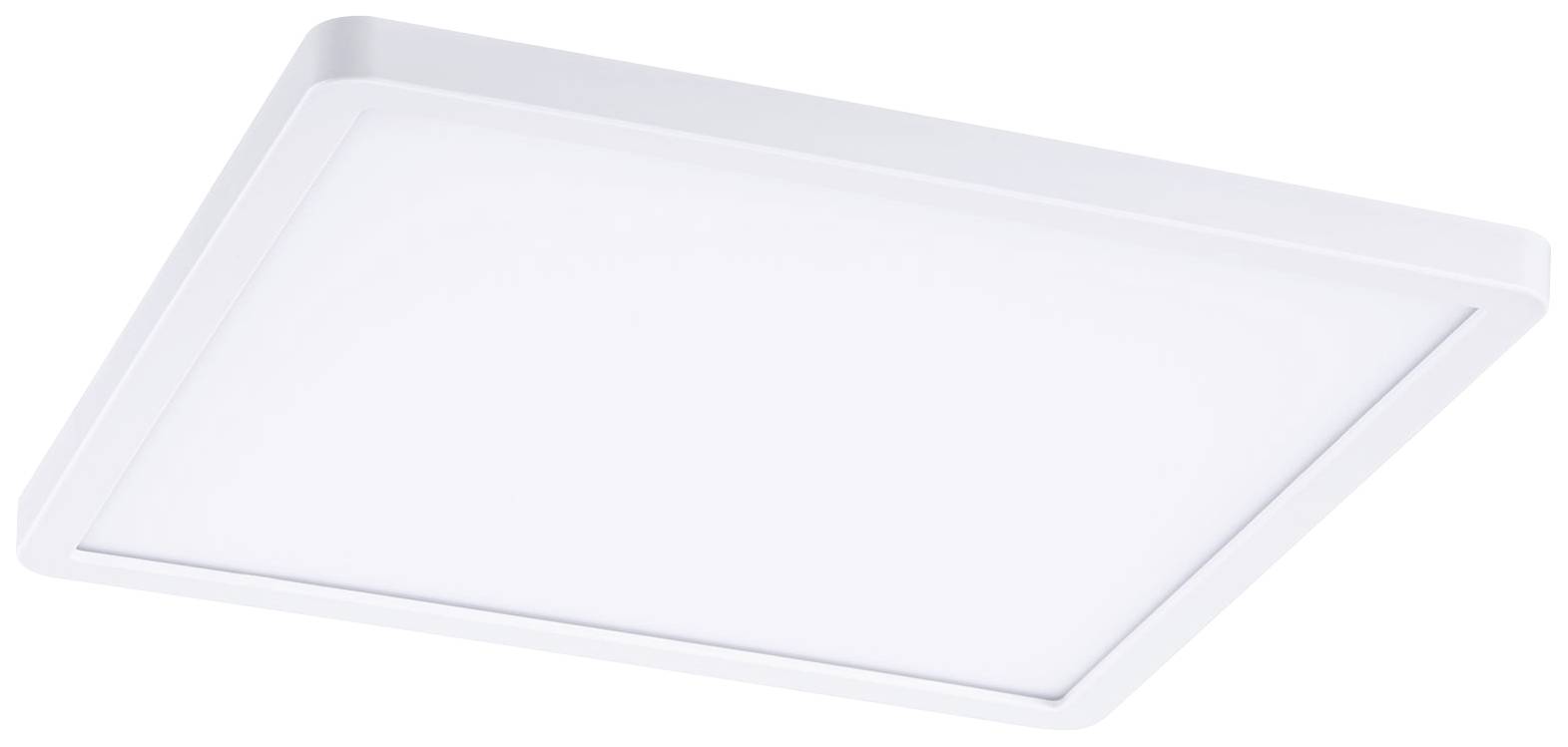 Vierkante LED-plafondlamp van wit kunststof, ideaal voor moderne, minimalistische binneninrichtingen.