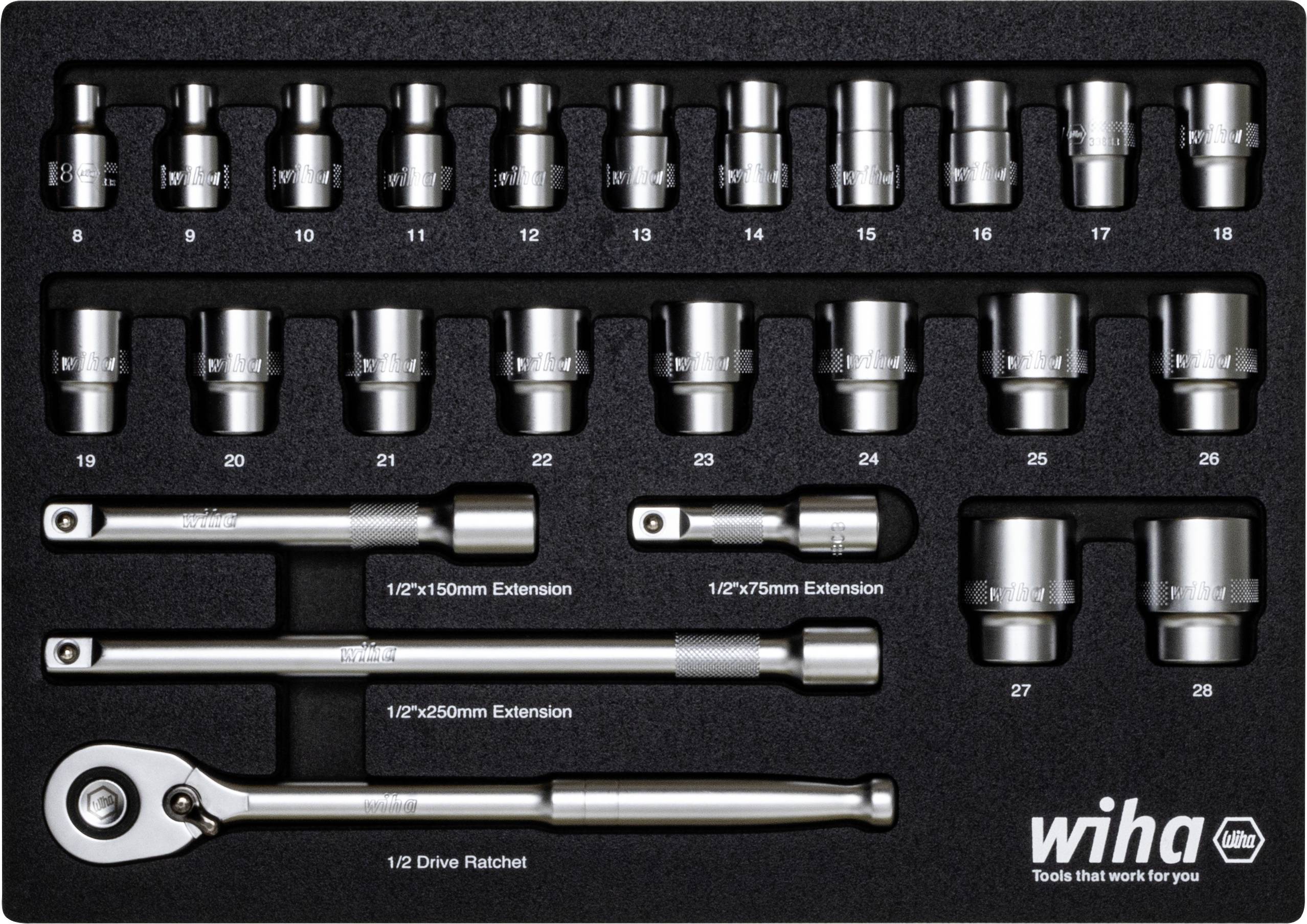 Wiha 44740 Dopsleutelinzetset 1/2" 395 mm